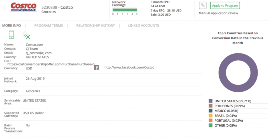 costco affiliate program